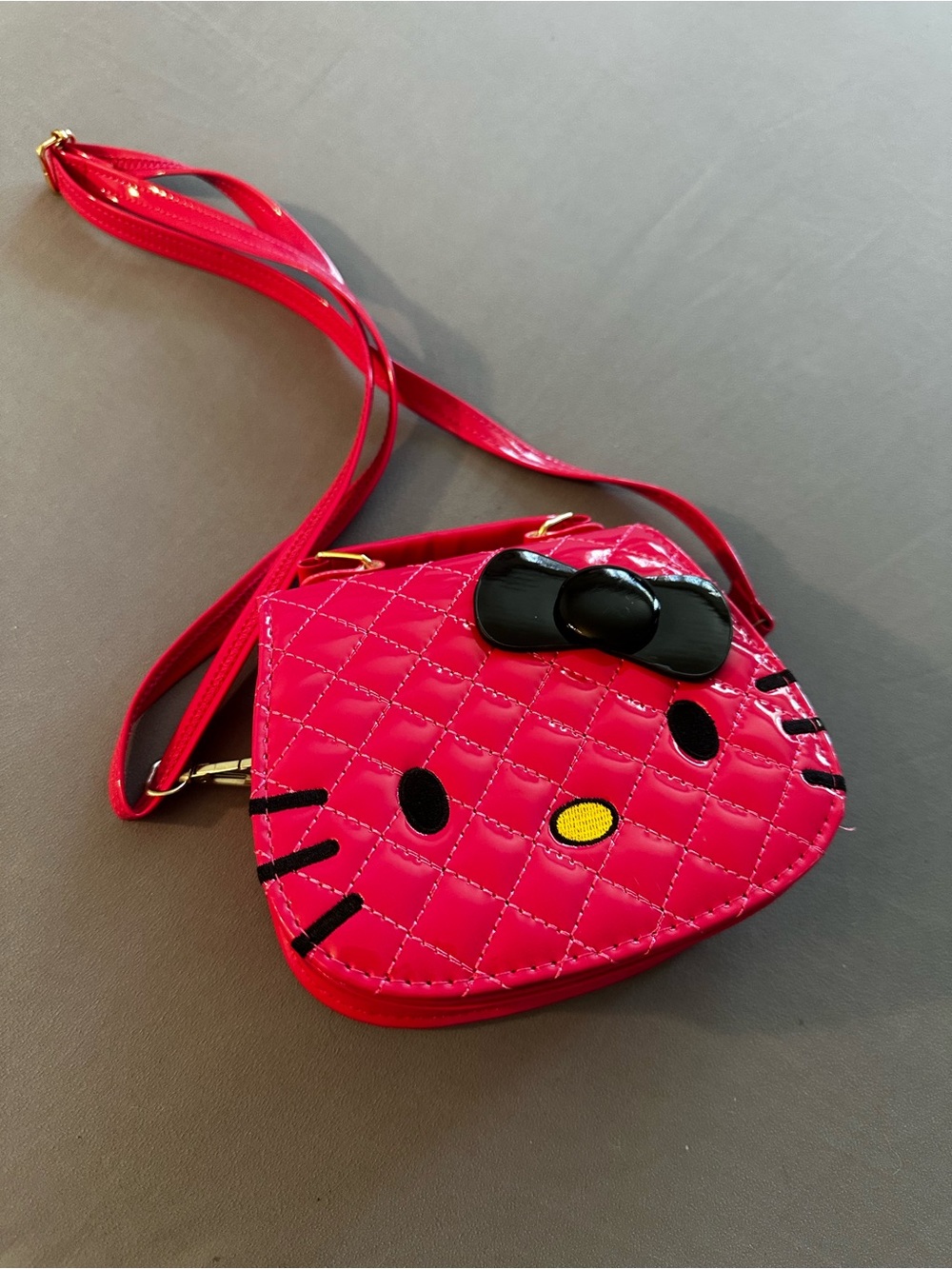Hello Kitty Pink Quilted Crossbody Bag with Black Bow